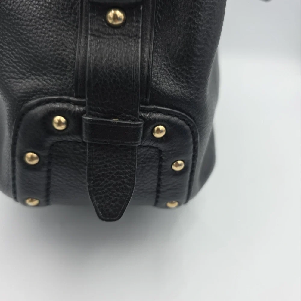 Michael Kors Large Black Leather Studded Convertible Tote Crossbody Shoulder Bag